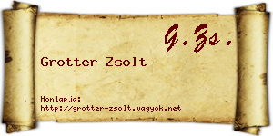 Grotter Zsolt névjegykártya